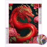 Broderie Diamant Dragon Rouge