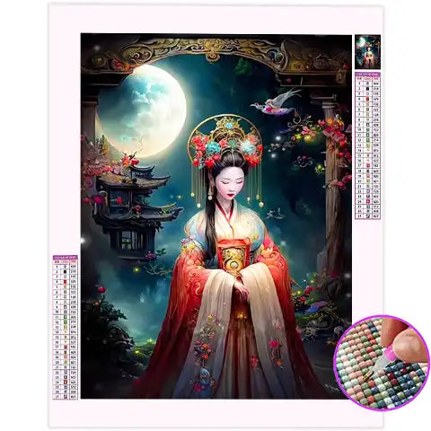Broderie Diamant Femme Asiatique