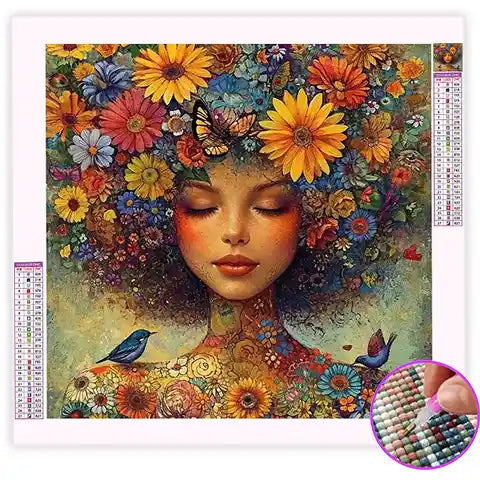 Broderie Diamant Femme Fleurs