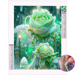 Broderie Diamant Fleur verte