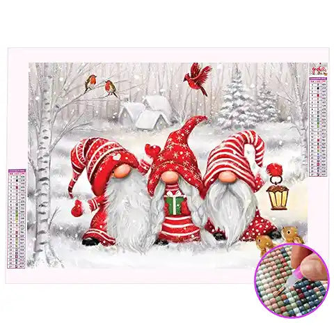 Broderie Diamant Gnomes