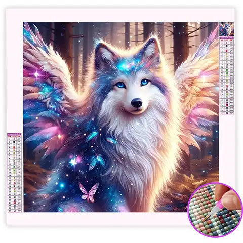 Broderie Diamant Loup Magique