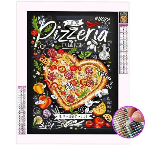 Broderie Diamant Pizza