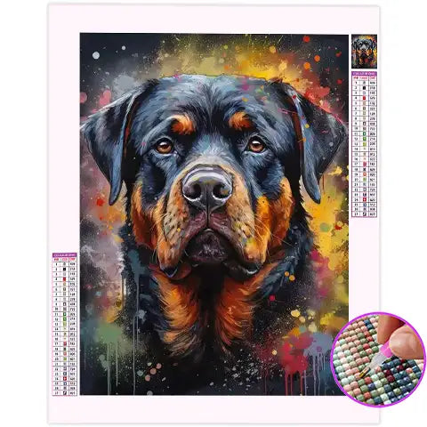 Broderie Diamant Rottweiler