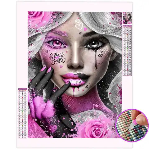 Broderie Diamant Tête Femme