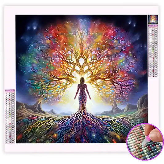 Broderie Diamant Arbre Femme