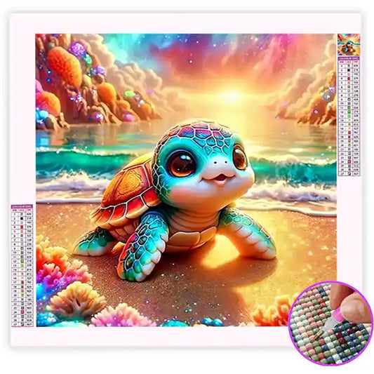 Broderie Diamant Bébé Tortue