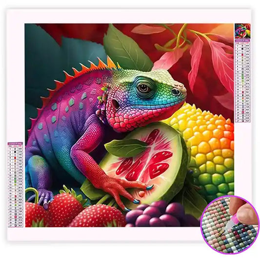 Broderie Diamant Lézard