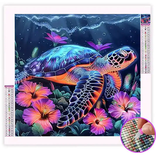 Broderie Diamant Tortue de Mer
