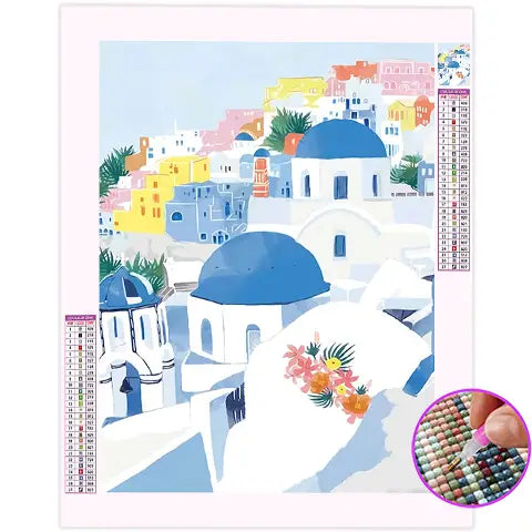 Broderie Diamant Santorini