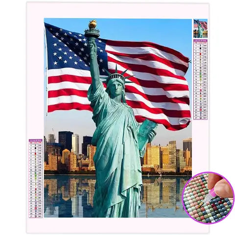 Broderie Diamant Statue de la Liberté