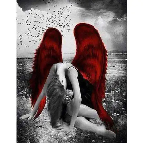 Diamond Painting Ange Ailes Rouges | My Diamond Painting