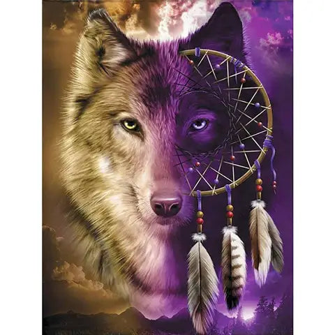 Diamond Painting Attrape rêve Loup Indien | My Diamond Painting