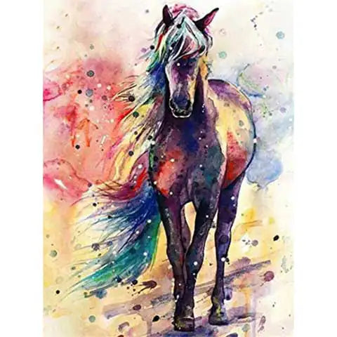 Diamond Painting Cheval Multicolore | My Diamond Painting