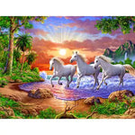 Broderie Diamant Chevaux Blancs - Vignette | My Diamond Painting