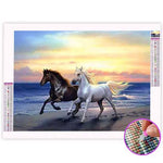 Broderie Diamant Chevaux à la Mer - Vignette | My Diamond Painting
