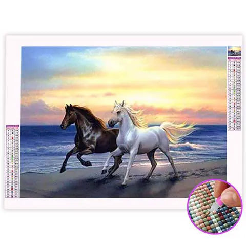Broderie Diamant Chevaux à la Mer | My Diamond Painting