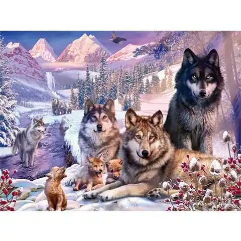 Diamond Painting Famille Loup | My Diamond Painting
