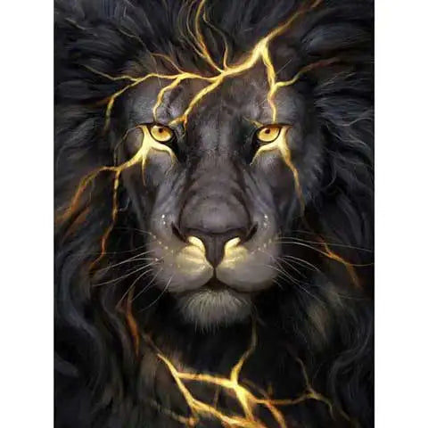 Diamond Painting Lion Noir | My Diamond Painting