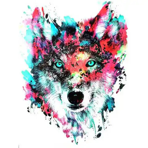 Diamond Painting Loup Coloré | My Diamond Painting