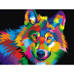 Diamond Painting Loup Multicolore | My Diamond Painting