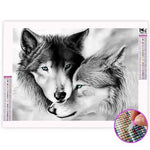 Broderie Diamant Loup Noir et Blanc - Vignette | My Diamond Painting