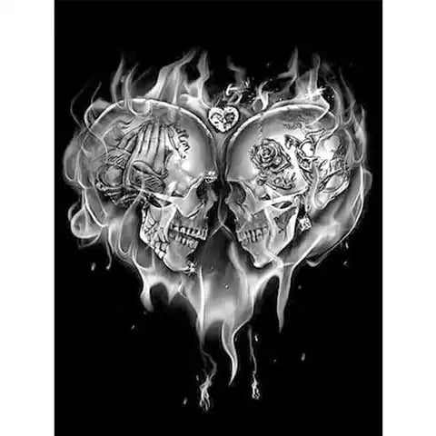 Diamond Painting Tête de Mort Amoureux | My Diamond Painting