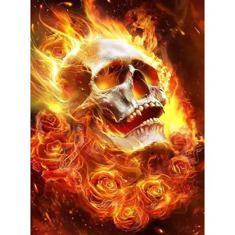 Diamond Painting Tête de Mort Flamme | My Diamond Painting