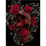 Broderie Diamant Tête de Mort avec des Roses - Vignette | My Diamond Painting