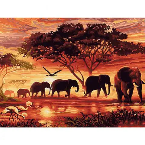 Diamond Painting Troupeau Éléphant | My Diamond Painting
