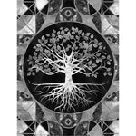 Broderie Diamant Arbre Noir et Blanc