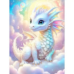Broderie Diamant Dragon Blanc