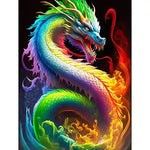 Broderie Diamant Dragon Coloré