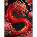 Broderie Diamant Dragon Rouge
