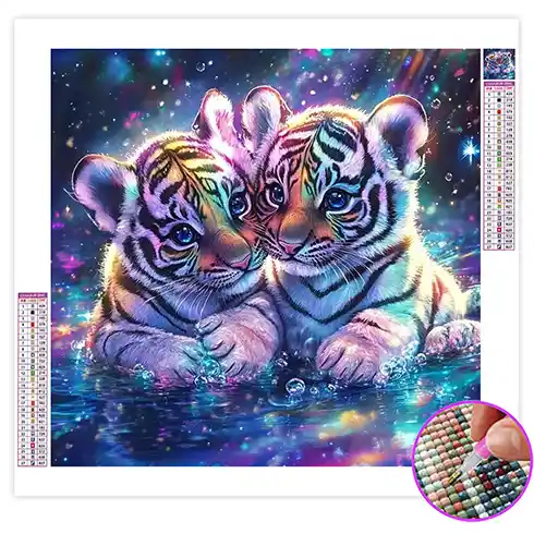 Broderie Diamant Bébé Tigre