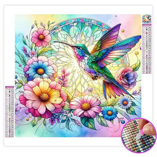 Broderie Diamant Colibri