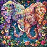 Broderie Diamant Éléphant Multicolore