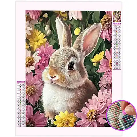 Broderie Diamant Lapin