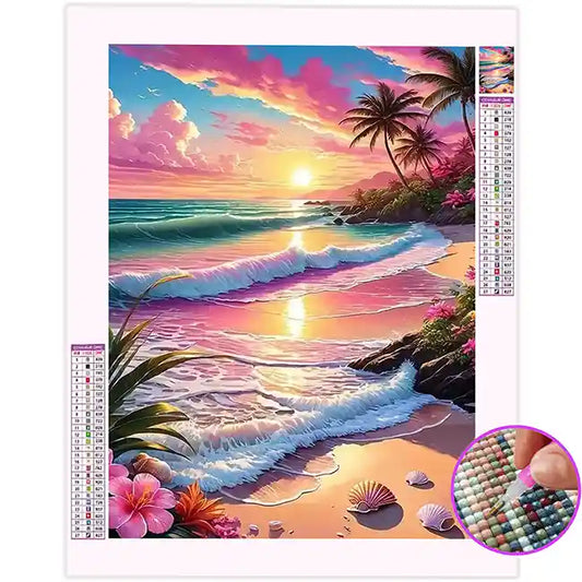 Broderie Diamant Plage Paradisiaque
