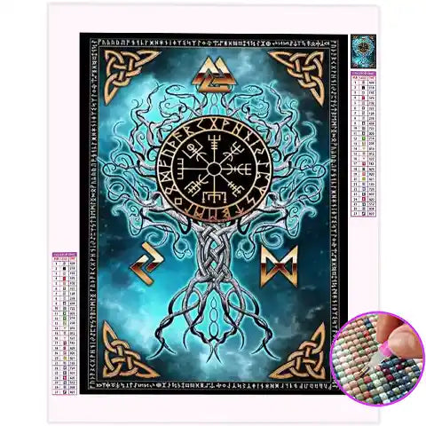 Broderie Diamant Arbre de Vie Viking