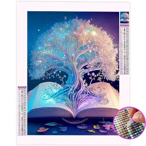Broderie Diamant Arbre Livre
