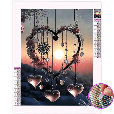 Broderie Diamant Attrape Rêve Cœur
