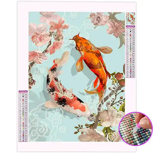 Broderie Diamant Carpe Koi