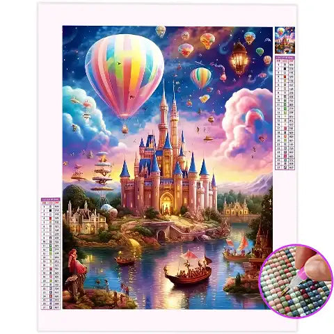 Broderie Diamant Château