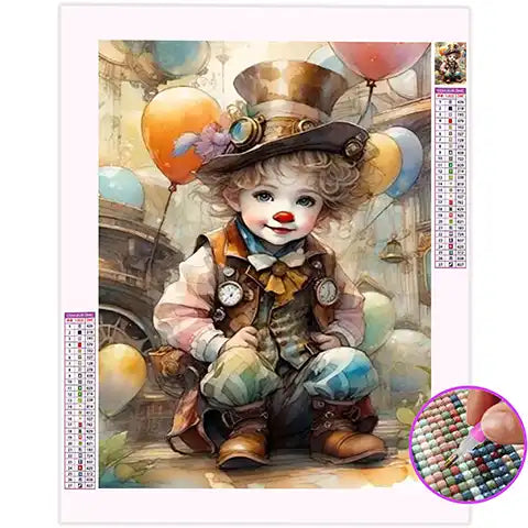 Broderie Diamant Clown