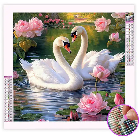 Broderie Diamant Cygne