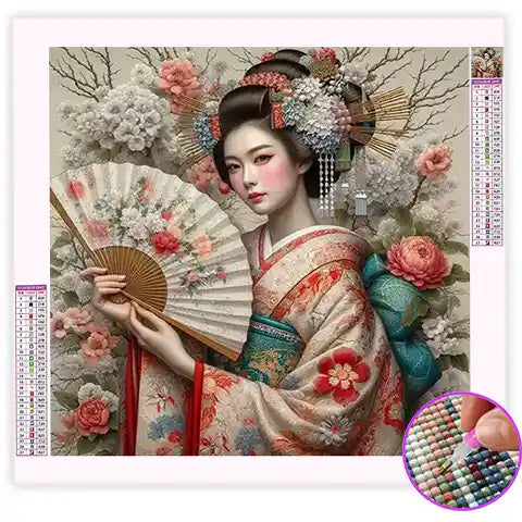 Broderie Diamant Femme Japonaise