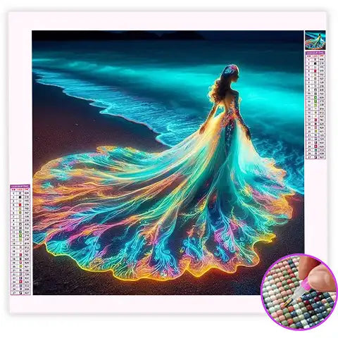 Broderie Diamant Femme Plage