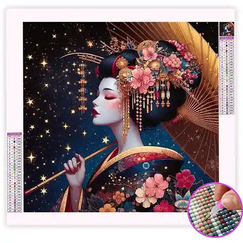 Broderie Diamant Geisha