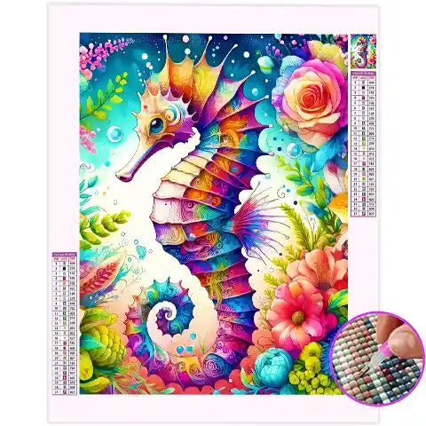 Broderie Diamant Hippocampe